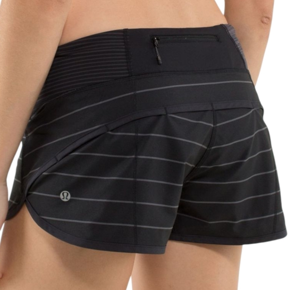 Lululemon Run Speed Shorts Pull On Women 8 Black Workout Sport